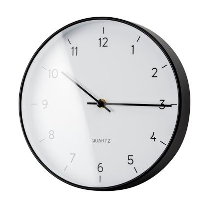 Wall clock d. 25 cm 1xAA black/white