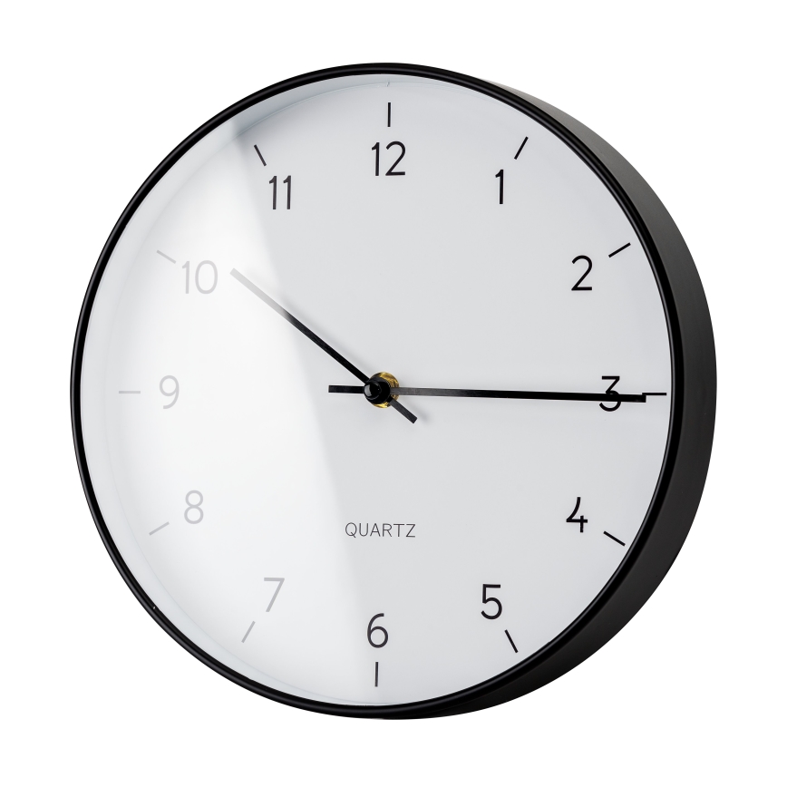 Wall clock d. 25 cm 1xAA black/white