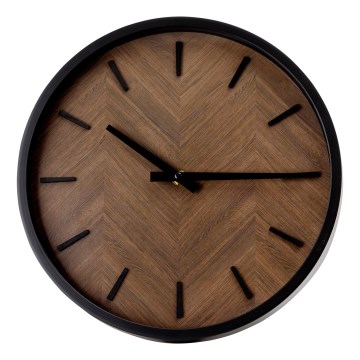 Wall clock d. 30 cm 1xAA black/brown