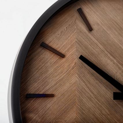 Wall clock d. 30 cm 1xAA black/brown
