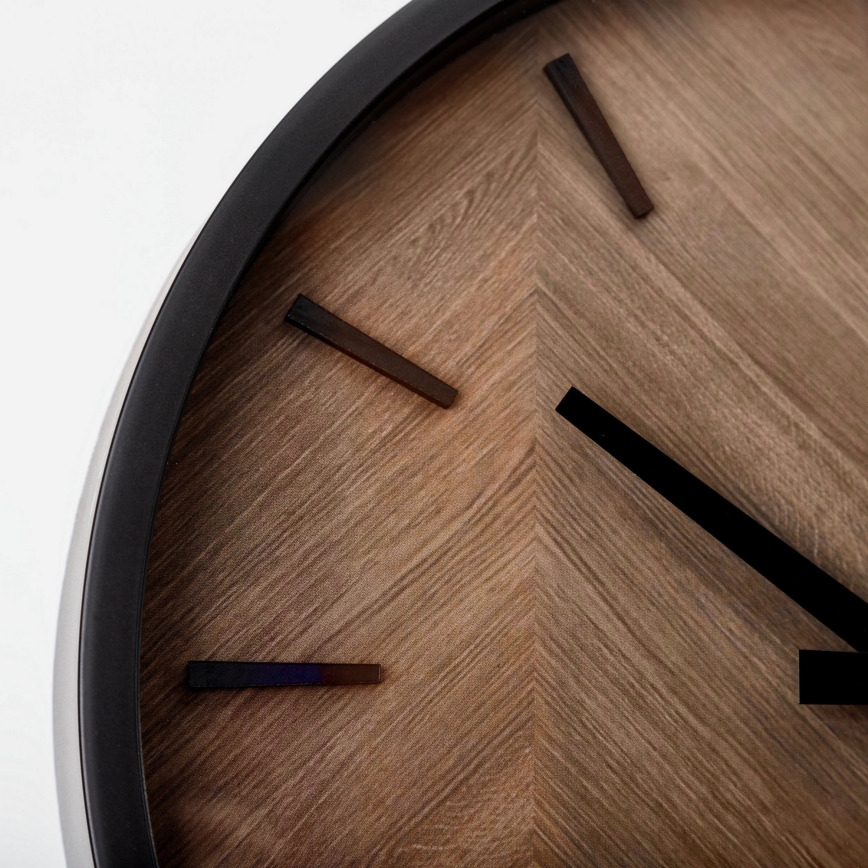 Wall clock d. 30 cm 1xAA black/brown