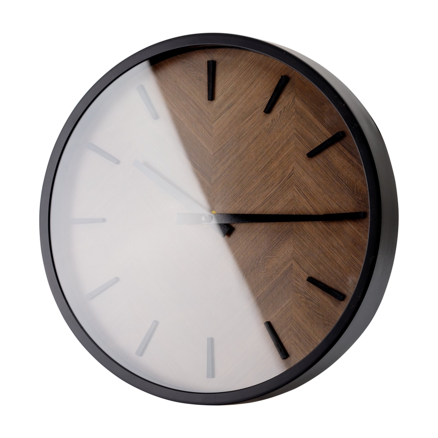 Wall clock d. 30 cm 1xAA black/brown