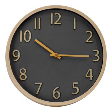 Wall clock d. 30 cm 1xAA gold/grey