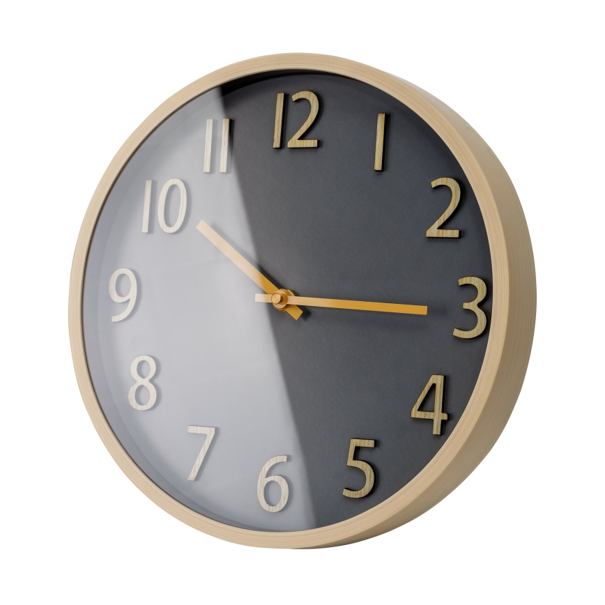 Wall clock d. 30 cm 1xAA gold/grey