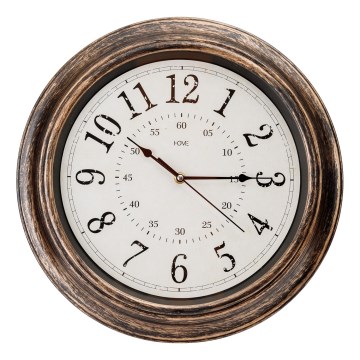 Wall clock d. 40 cm 1xAA bronze/white
