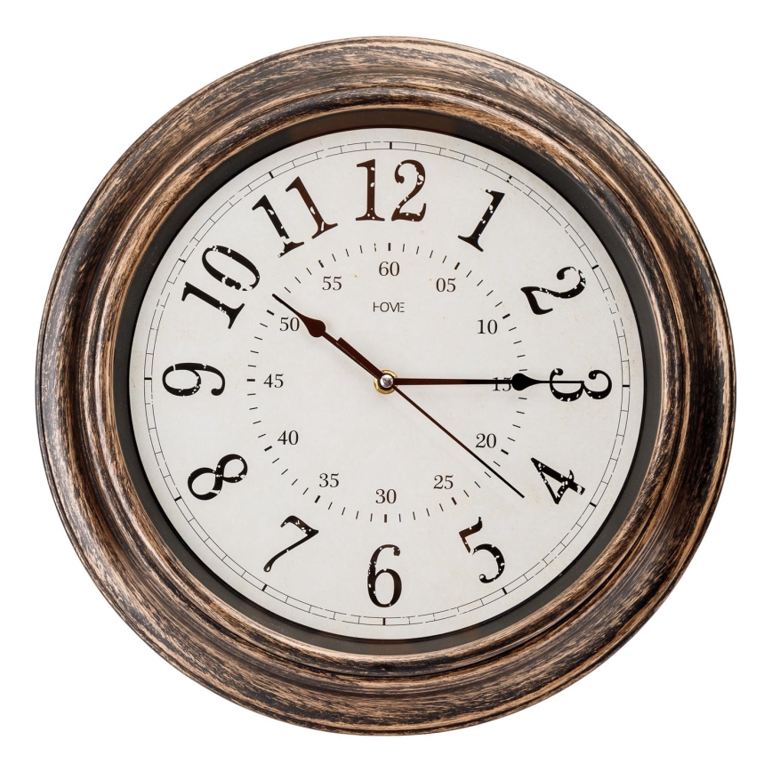 Wall clock d. 40 cm 1xAA bronze/white