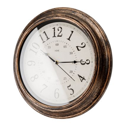 Wall clock d. 40 cm 1xAA bronze/white