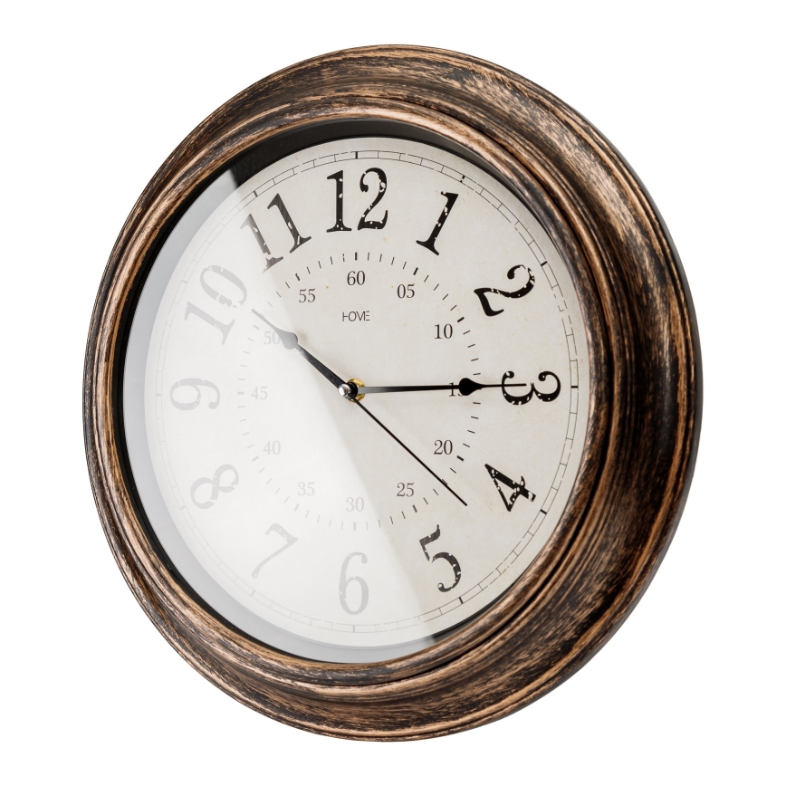 Wall clock d. 40 cm 1xAA bronze/white