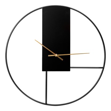 Wall clock d. 50 cm 1xAA black/gold