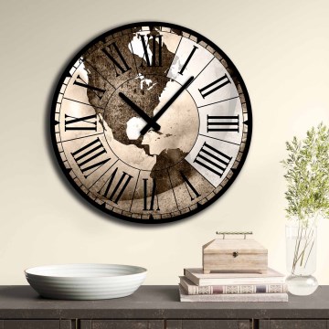 Wall clock d. 50 cm 1xAA brown