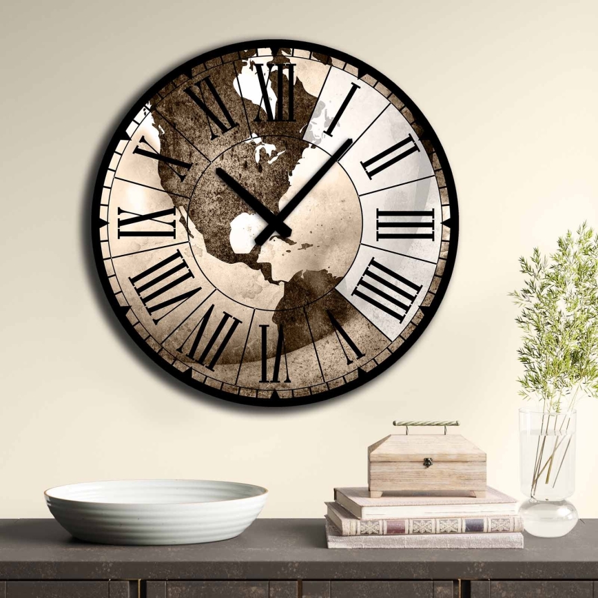 Wall clock d. 50 cm 1xAA brown