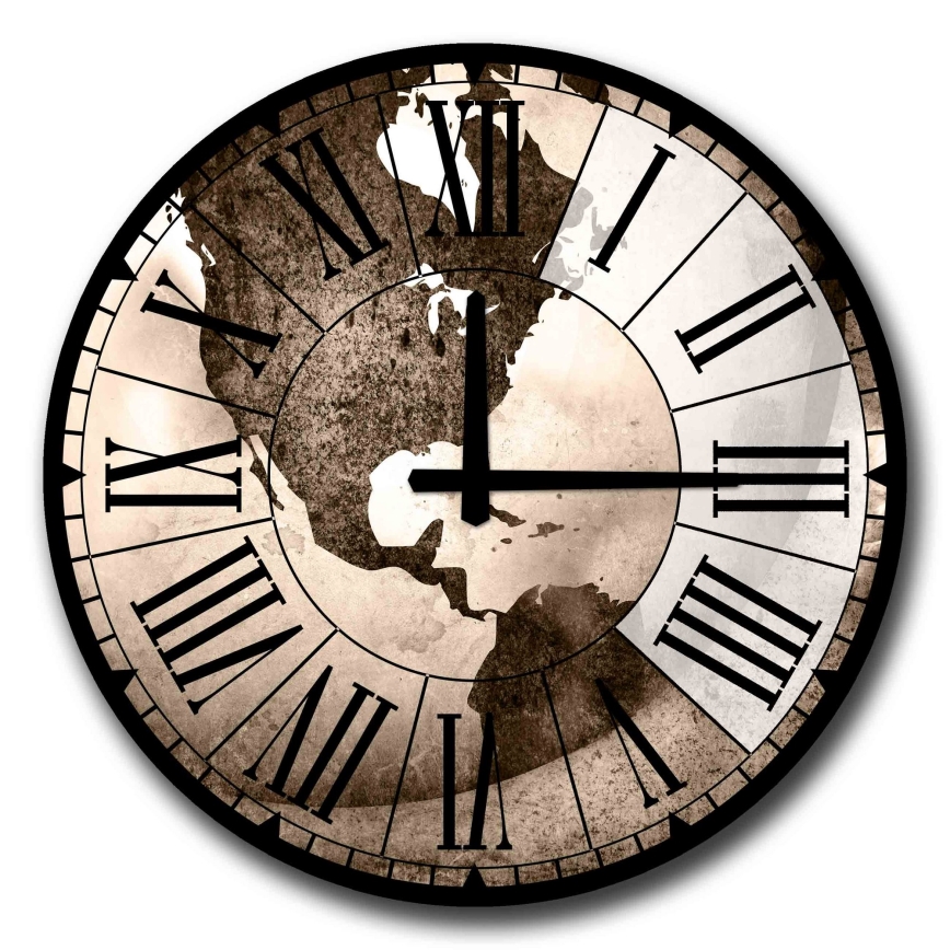 Wall clock d. 50 cm 1xAA brown