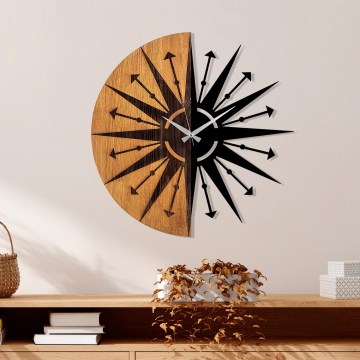 Wall clock d. 56 cm 1xAA wood/metal