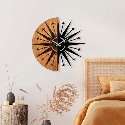 Wall clock d. 56 cm 1xAA wood/metal