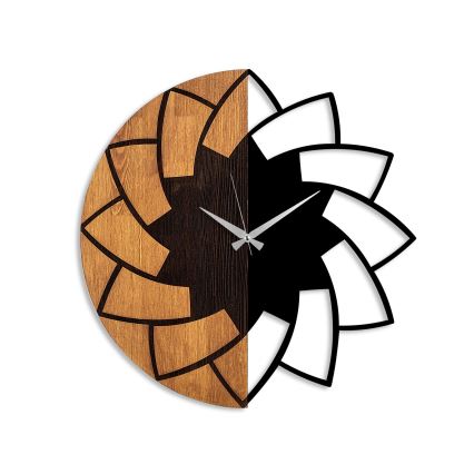 Wall clock d. 56 cm 1xAA wood/metal