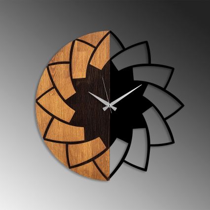 Wall clock d. 56 cm 1xAA wood/metal