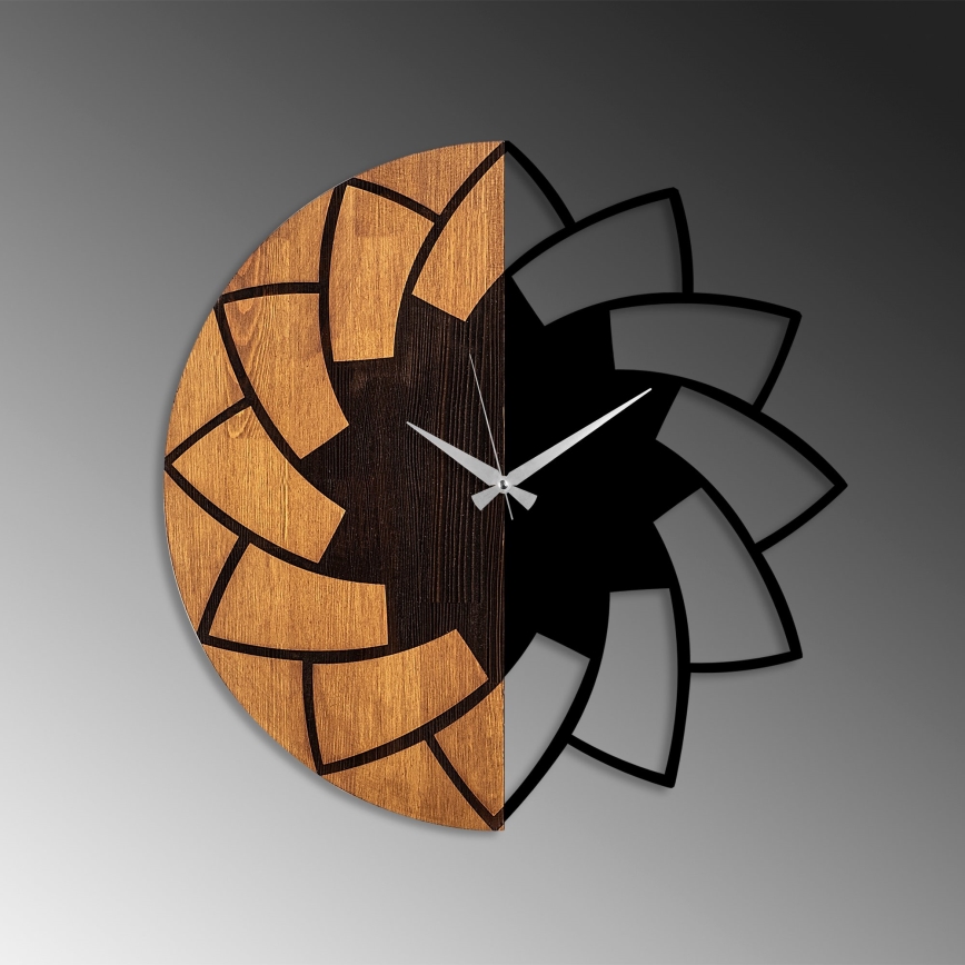 Wall clock d. 56 cm 1xAA wood/metal