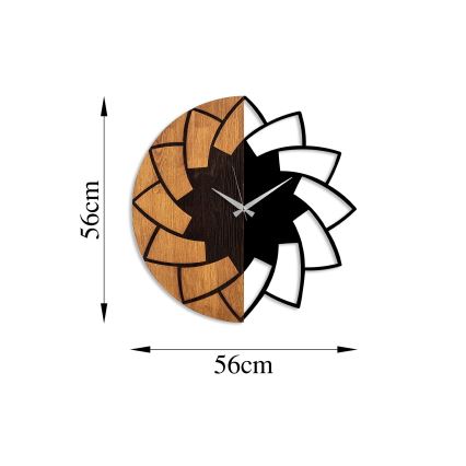 Wall clock d. 56 cm 1xAA wood/metal