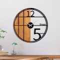 Wall clock d. 56 cm 1xAA wood/metal