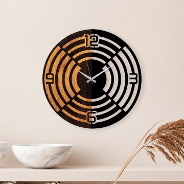 Wall clock d. 56 cm 1xAA wood/metal