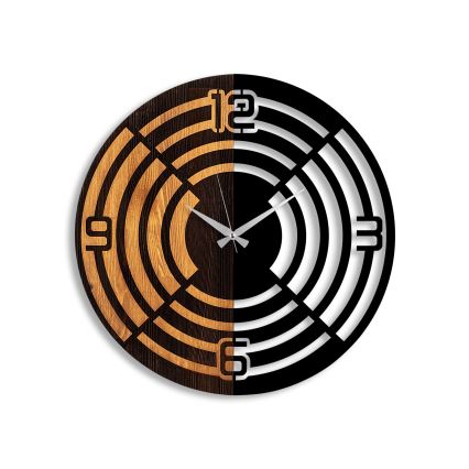 Wall clock d. 56 cm 1xAA wood/metal