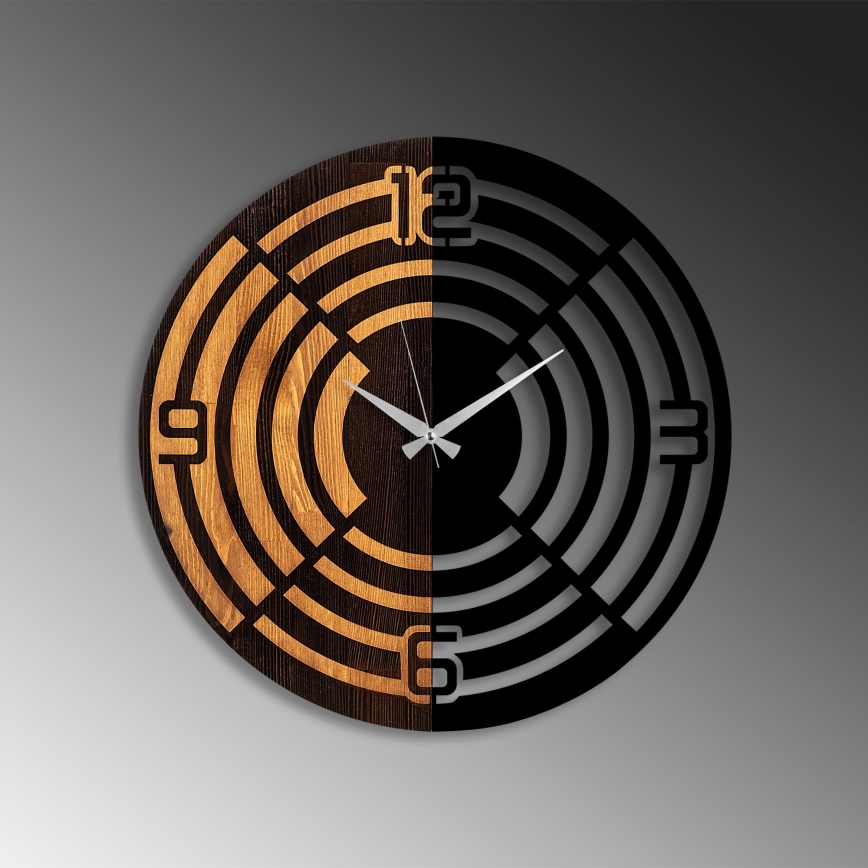 Wall clock d. 56 cm 1xAA wood/metal