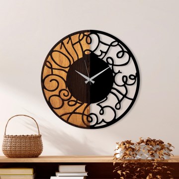 Wall clock d. 56 cm 1xAA wood/metal