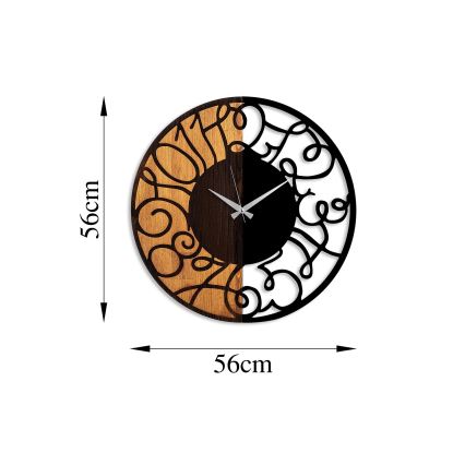 Wall clock d. 56 cm 1xAA wood/metal