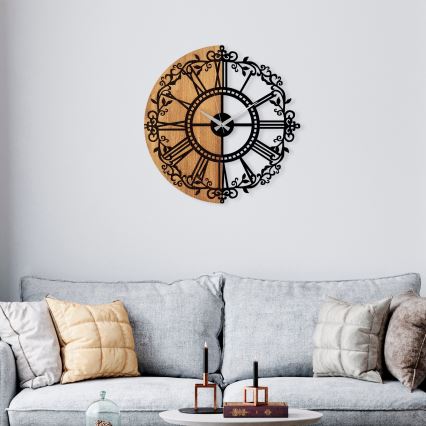 Wall clock d. 56 cm 1xAA wood/metal