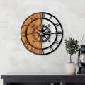 Wall clock d. 56 cm 1xAA wood/metal