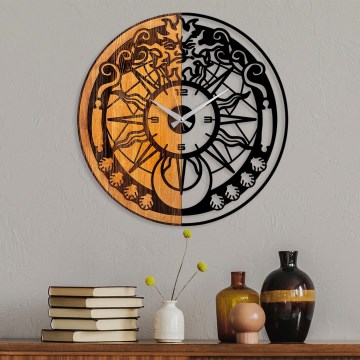 Wall clock d. 56 cm 1xAA wood/metal
