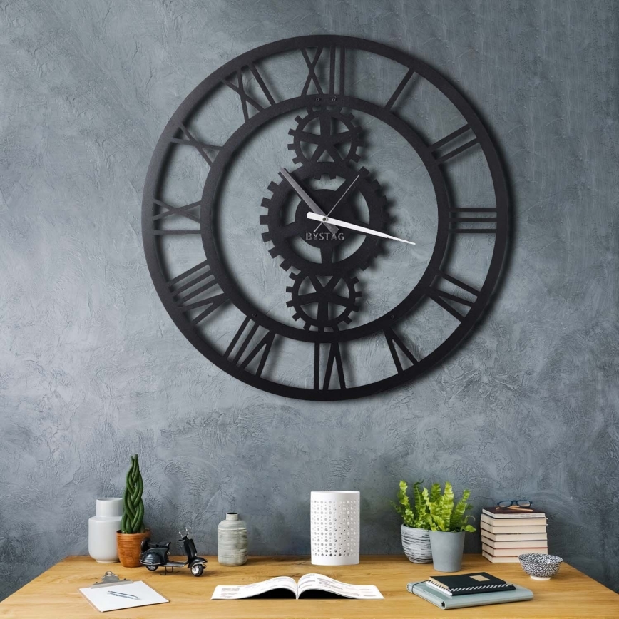 Wall clock d. 70 cm 1xAA black
