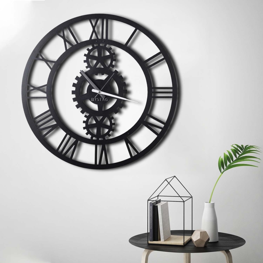 Wall clock d. 70 cm 1xAA black