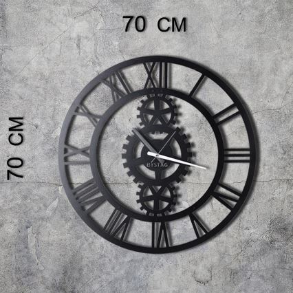 Wall clock d. 70 cm 1xAA black