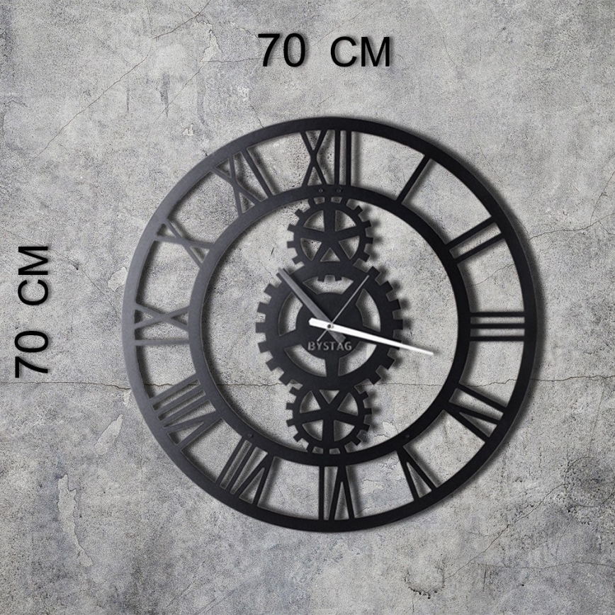 Wall clock d. 70 cm 1xAA black