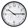 Wall clock with thermometer and humidity meter d. 30 cm 1xAA black/white