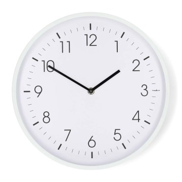 Wall clock, Ø 30.8 cm, 1×AA battery, white