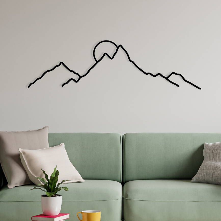 Wall decoration 100x29 cm mountains metal