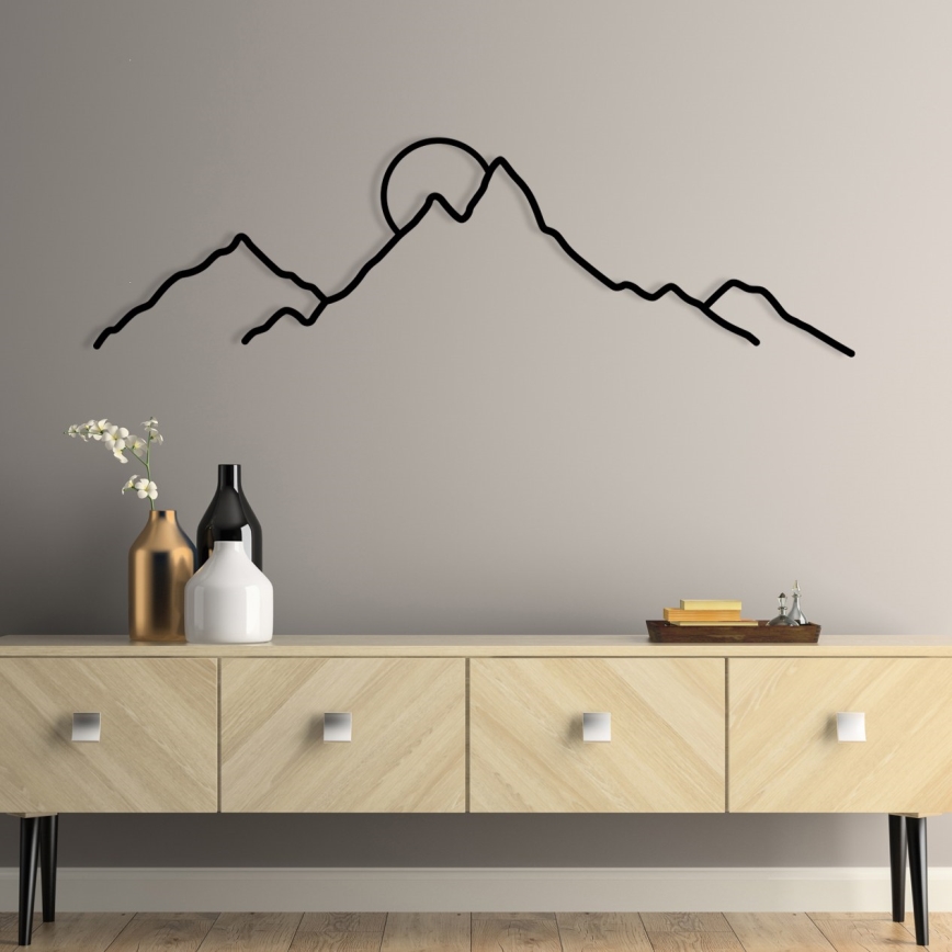 Wall decoration 100x29 cm mountains metal