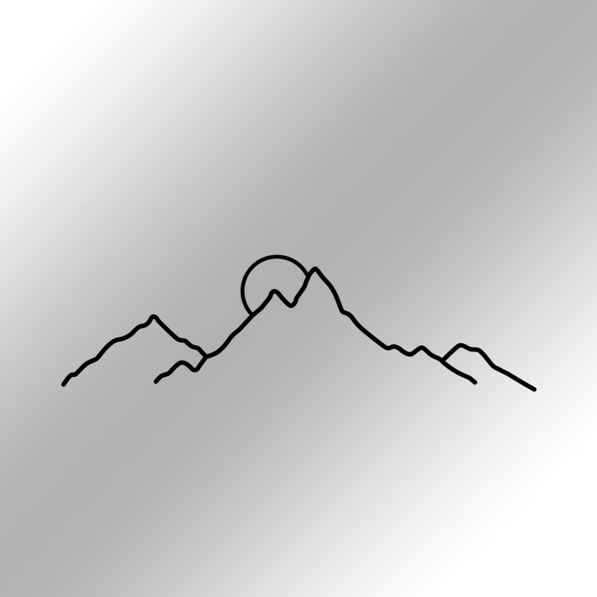 Wall decoration 100x29 cm mountains metal