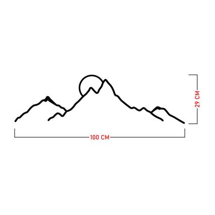 Wall decoration 100x29 cm mountains metal