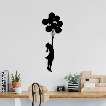 Wall decoration 100x34 cm girl metal