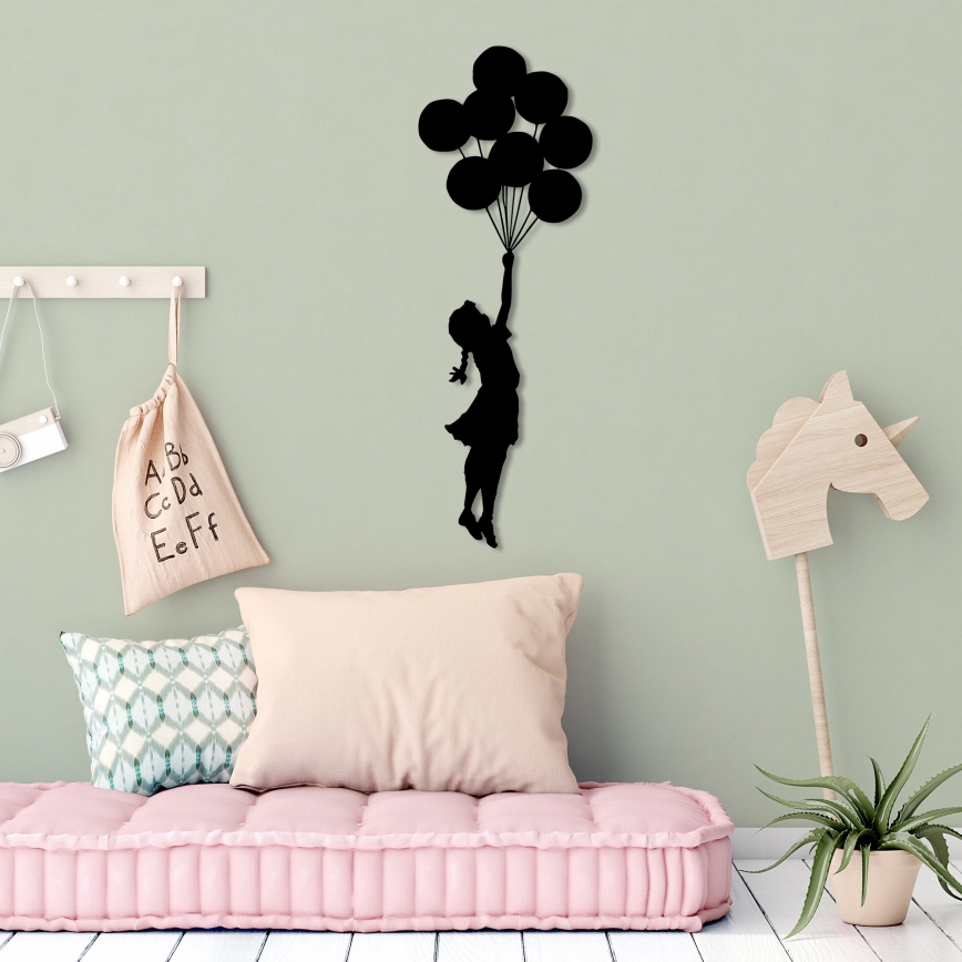 Wall decoration 100x34 cm girl metal
