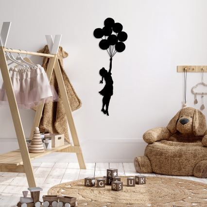 Wall decoration 100x34 cm girl metal