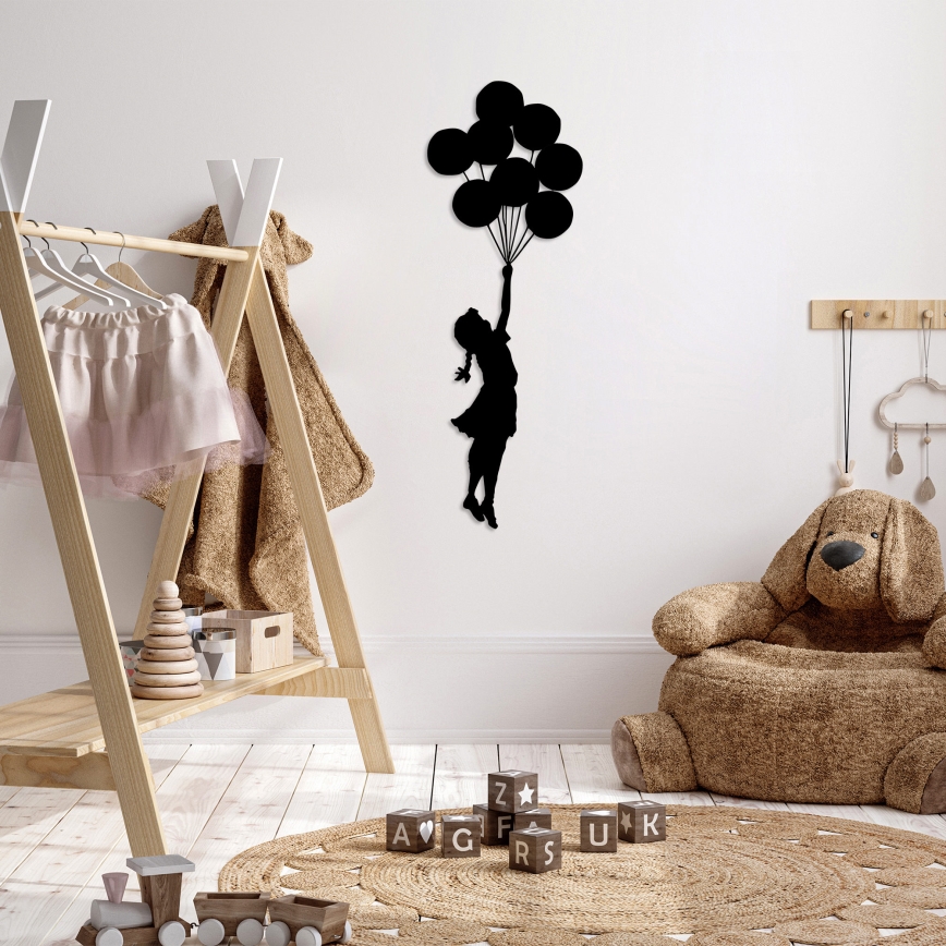 Wall decoration 100x34 cm girl metal