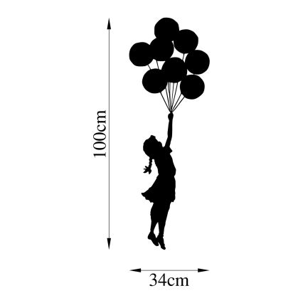 Wall decoration 100x34 cm girl metal
