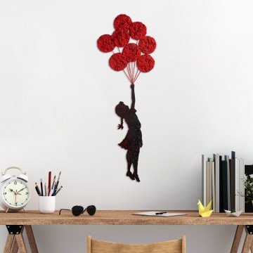 Wall decoration 100x34 cm girl metal/moss
