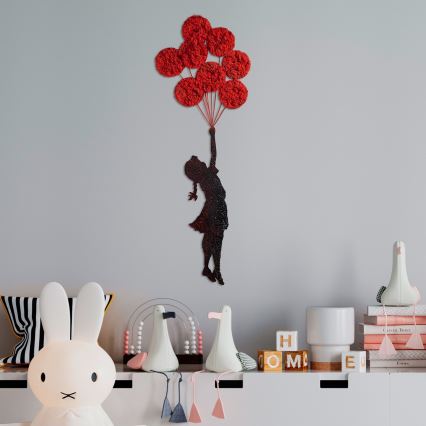 Wall decoration 100x34 cm girl metal/moss