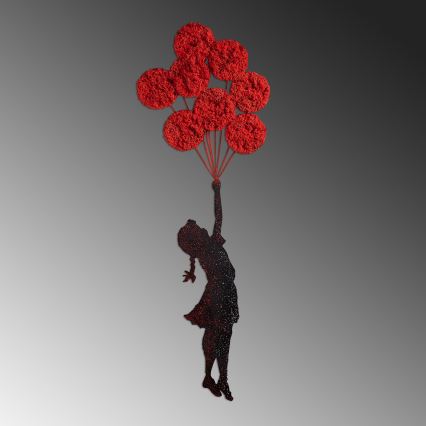 Wall decoration 100x34 cm girl metal/moss