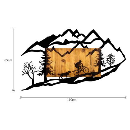 Wall decoration 110x65 cm bike ride wood/metal